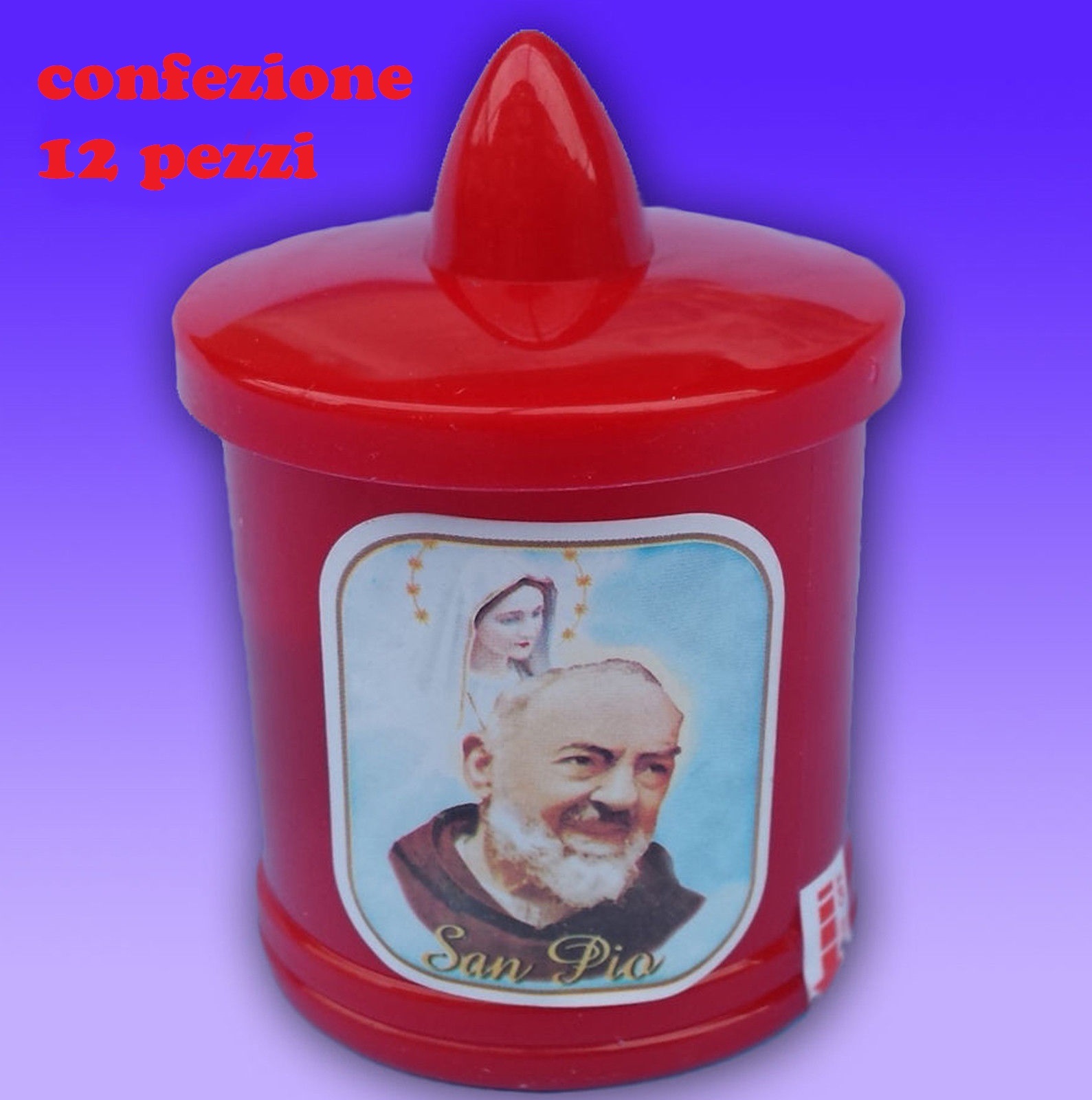 Set 12 Lumini Led Ceri a Batteria Per Preghiera Defunti Voto Religioso FYD-1 moc