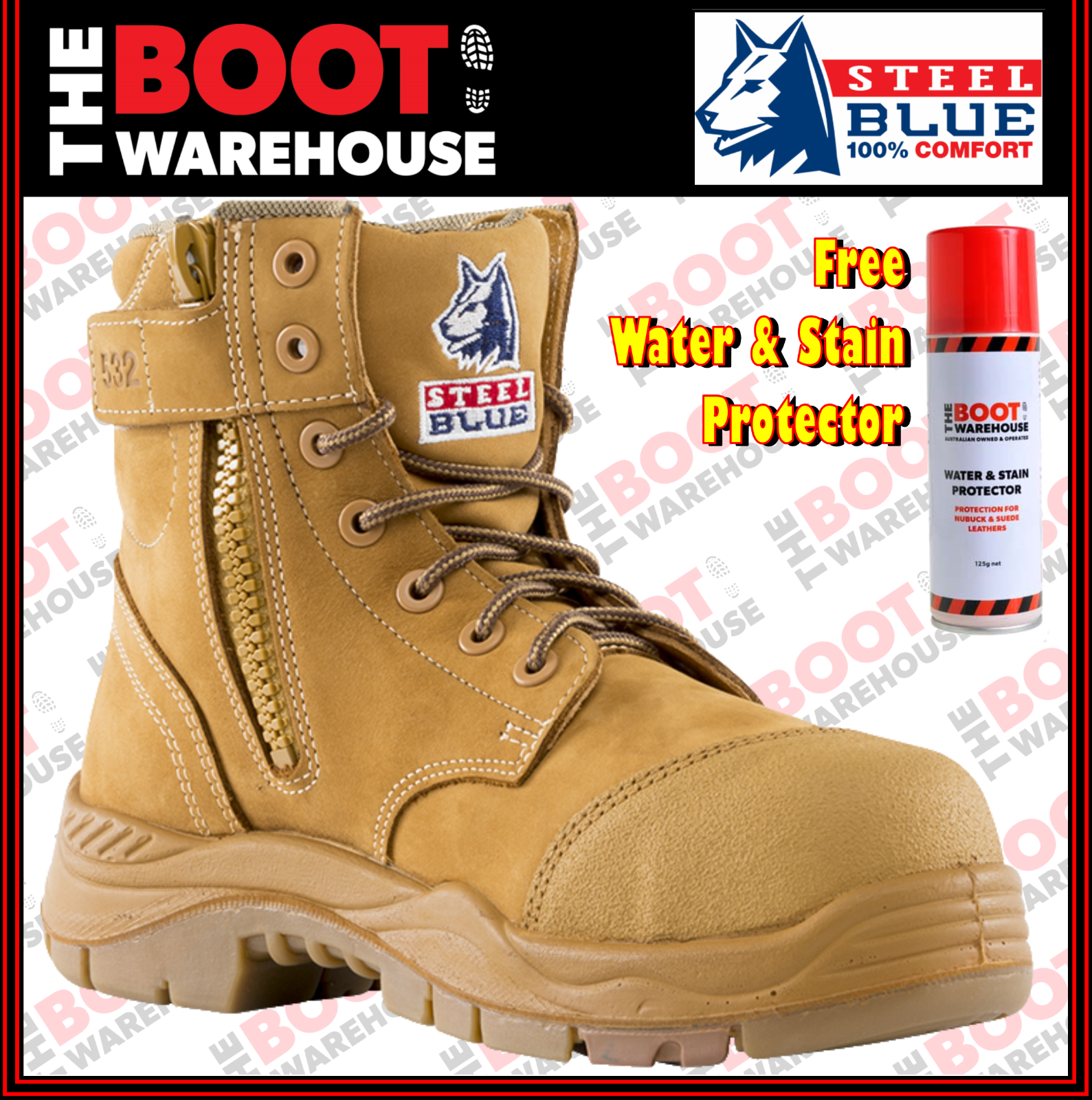 Steel Blue ARGYLE 317532 COMPOSITE Toe Cap Safety Work Boots. ZIP & SCUFF CAP | eBay