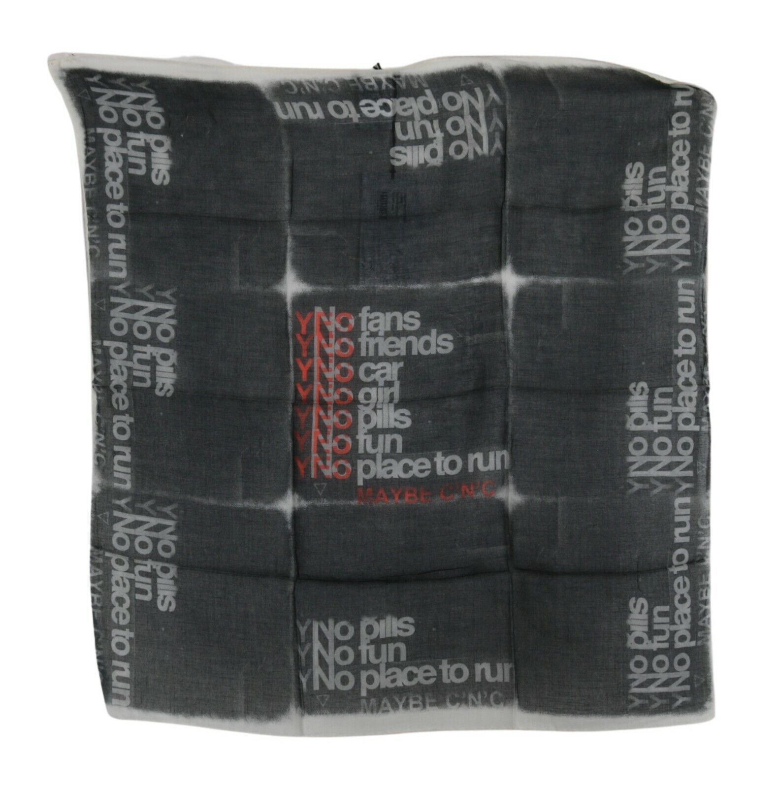 CoSTUME NATIONAL Шарф CNC Темно-серый шерстяной платок с логотипом 65x65см Рекомендуемая розничная цена 200 долларов США