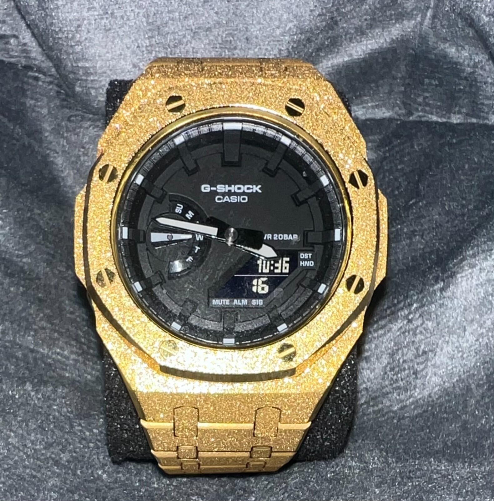 Casioak G-Shock GA-2100 Mod With Diamond Dusted Gold
