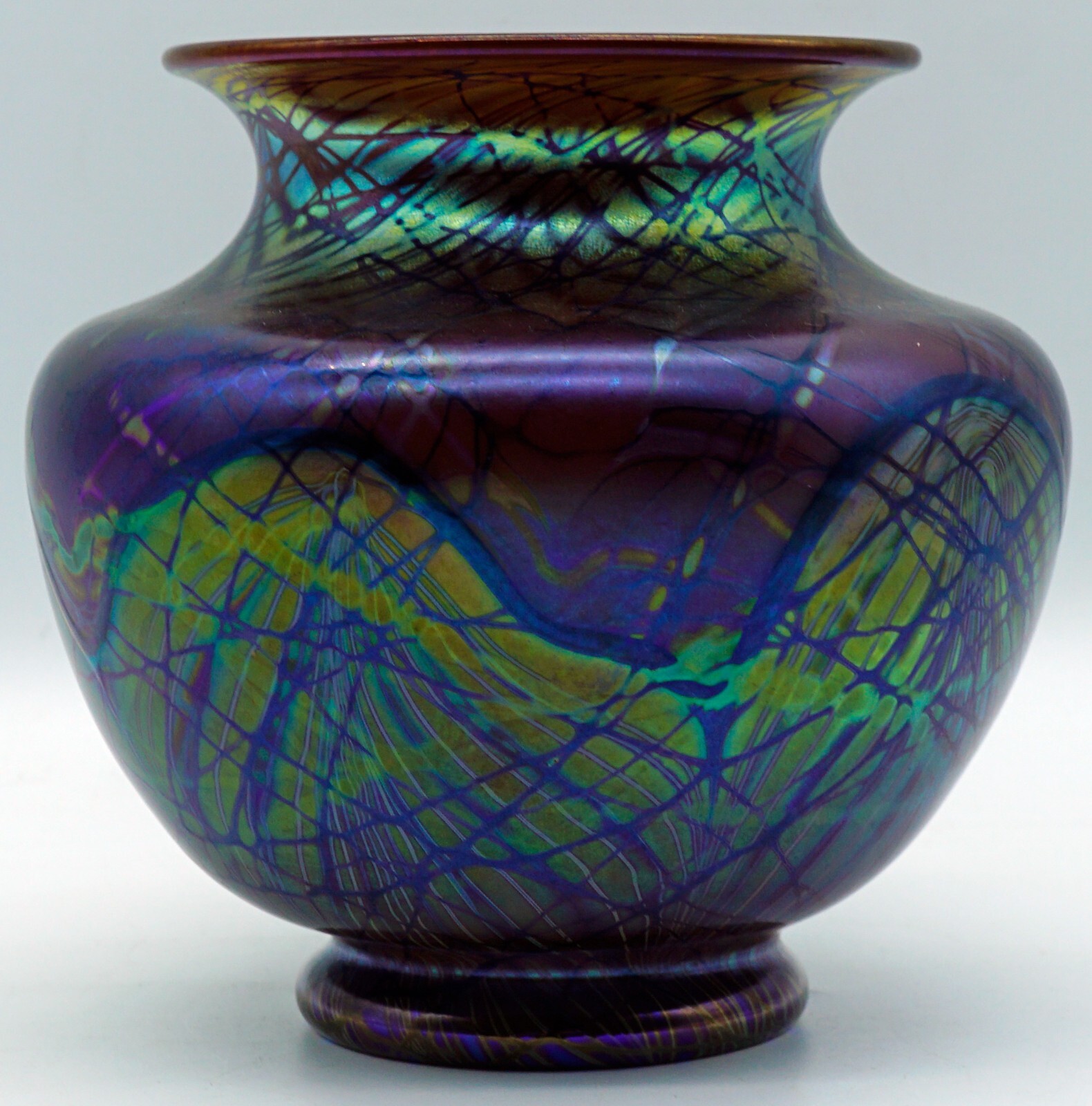 アメリカ　Orient & Flume Art Glass　フラワーベース アメリカ Orient & Flume Art Glass フラワーベース