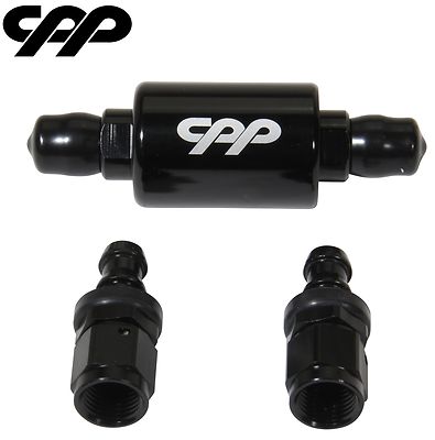 CPP's Universal Power Steering Fluid In-line Filter with -6AN Push Lock Fittings