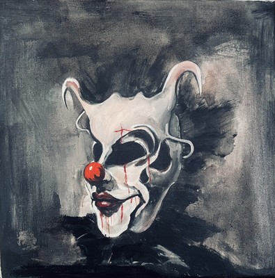 Original Acrylic Painting on canvas, 15,7 x 15,7  inch, ''EGO'' dark side of soul