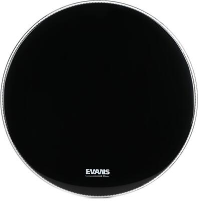 Evans EQ3 Black Resonant Bass Drumhead - 24'' - No Port