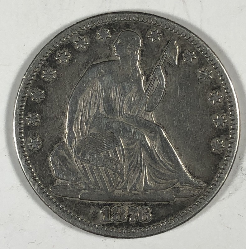 1876-CC Seated Liberty Half .50. Net Priced as Choice Very