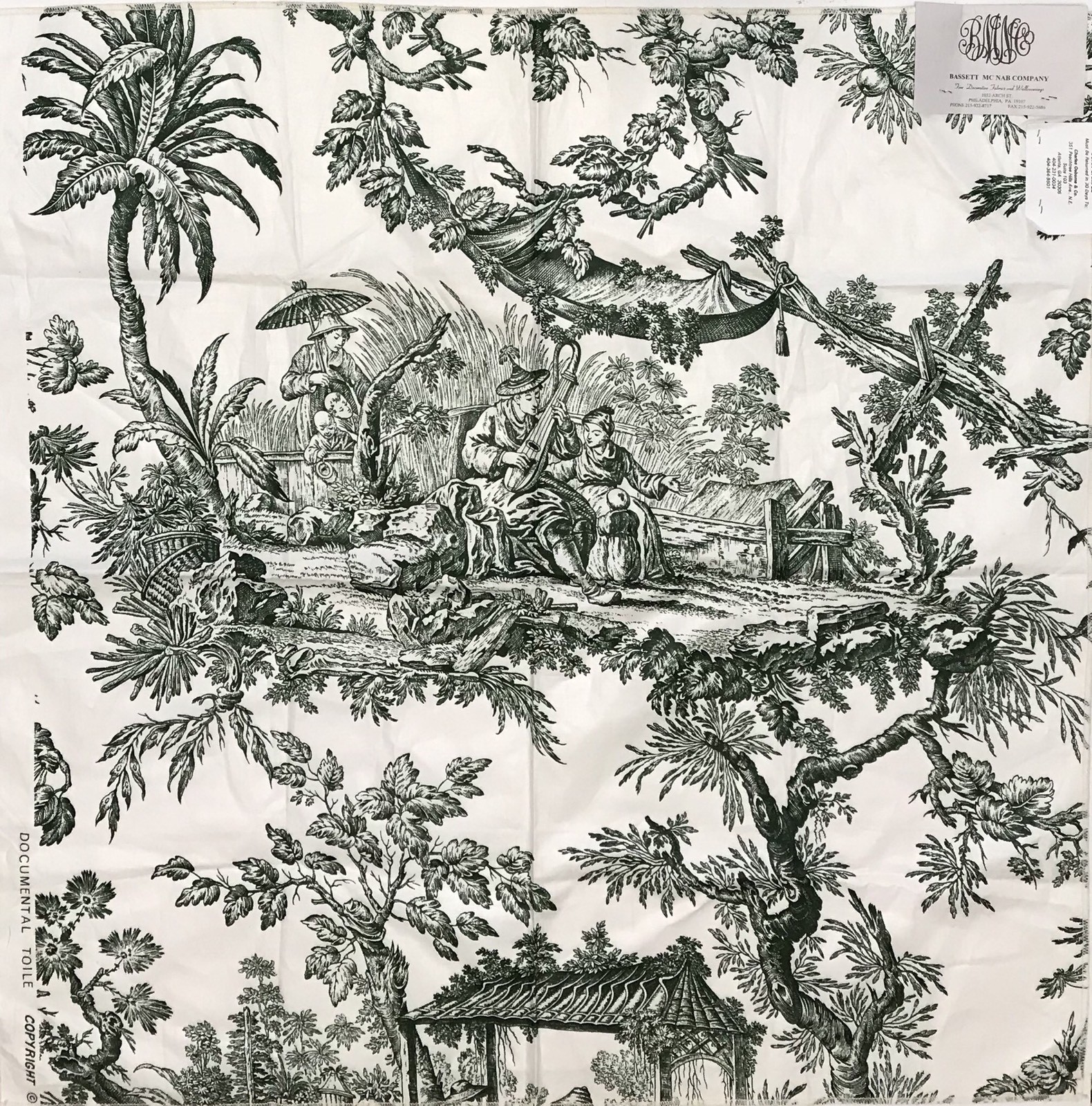 Bassett McNab Company Documental Toile Fabric Sample 27