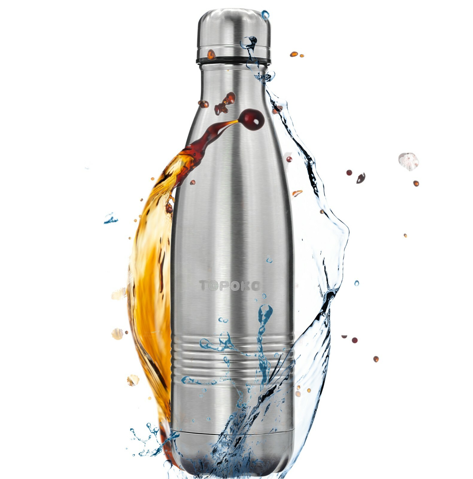 Cola Style Double Wall Stainless Steel Bottle Vacuum Insulated Leak Proof No BPA