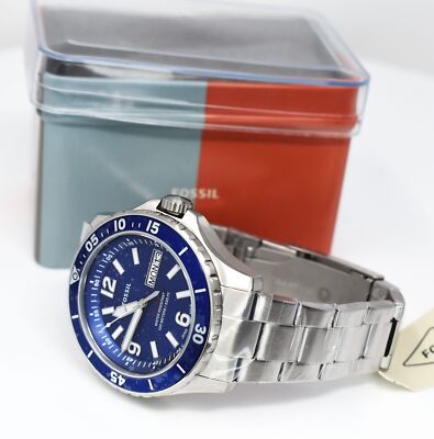 FOSSIL FB-02 Three-Hand Date Stainless Steel Watch FS5691 | eBay