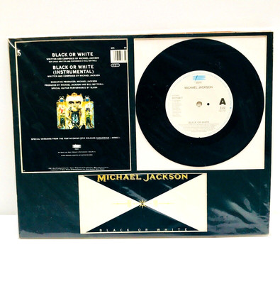 Michael Jackson black or white 7'' vinyl single mounted