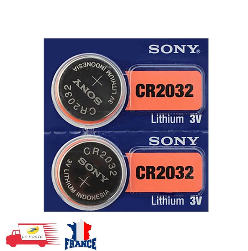 2 Piles Bouton 3v Sony Cr2032 Au Lithium (Dl2032 Br2032 Kl2032 L2032 Ecr2032 )