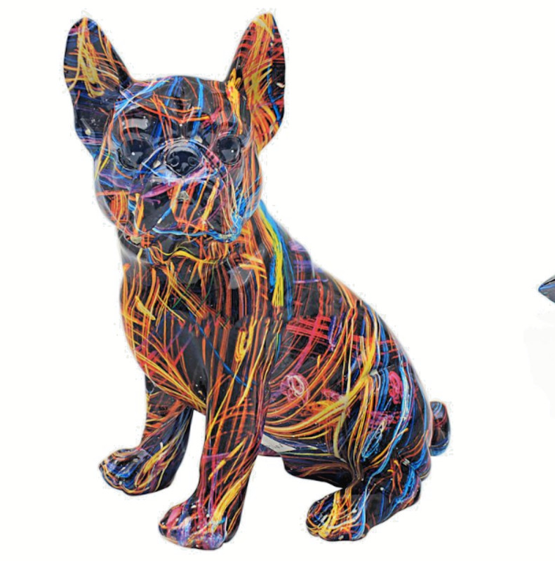 French Bulldog Supernova art bright colour ornament figurine Frenchie lover gift