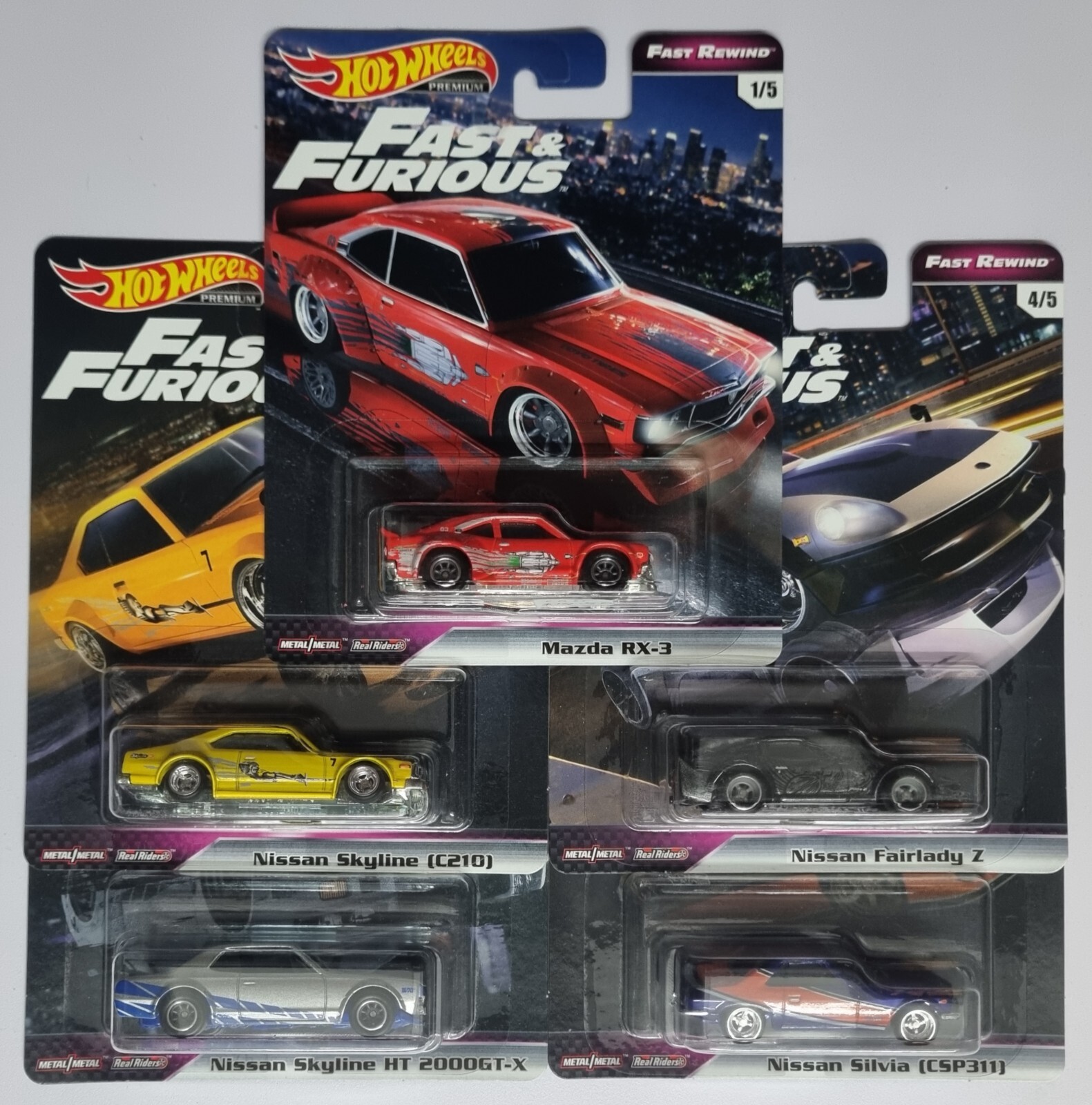 HOT WHEELS CAR CULTURE FAST & FURIOUS FAST REWIND SET NEW