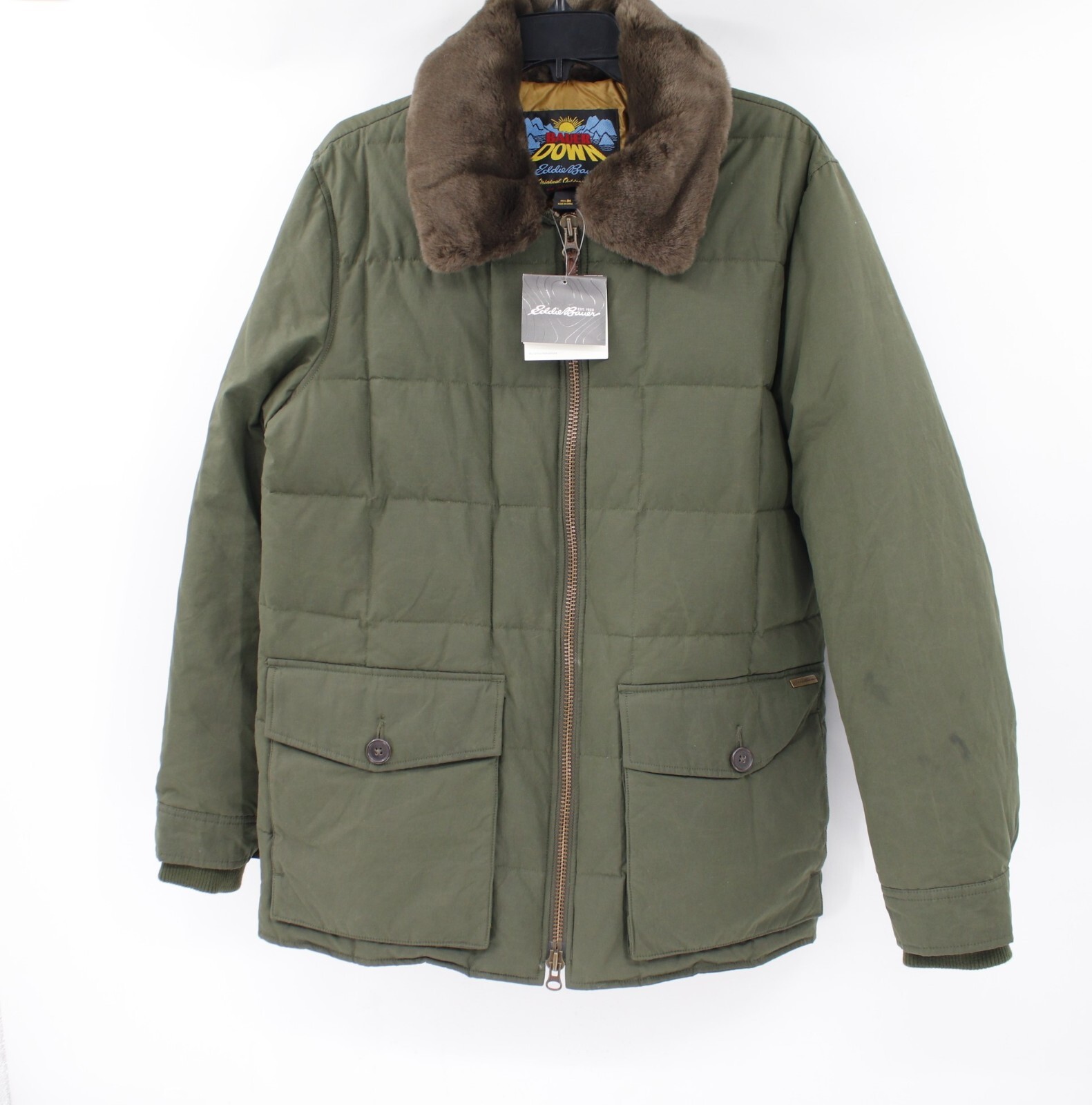 NWT Eddie Bauer Jacket Men Medium Yukon Down Parka Quilted