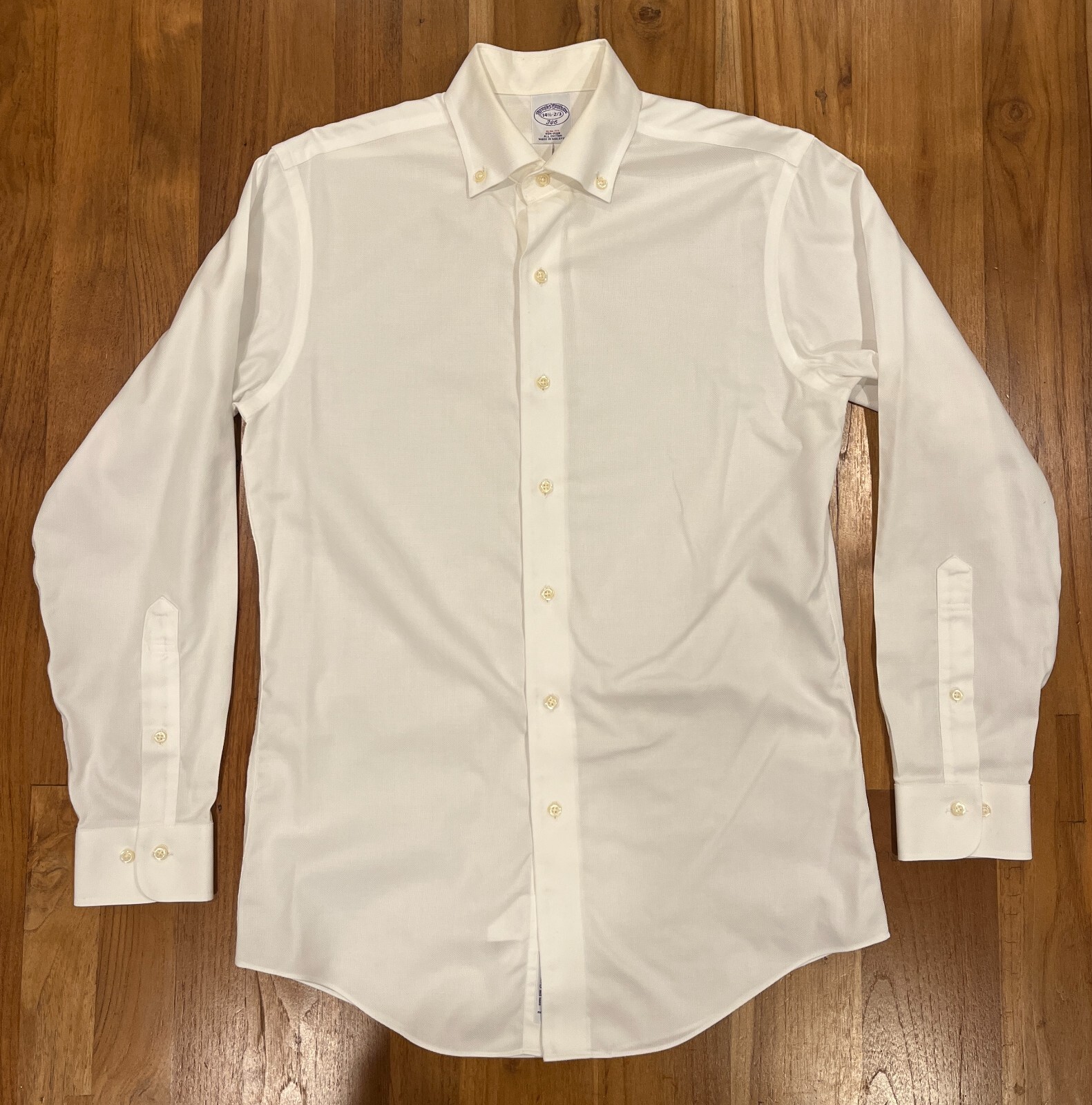 Brooks Brothers Mens Shirt White Button Down Royal Oxford