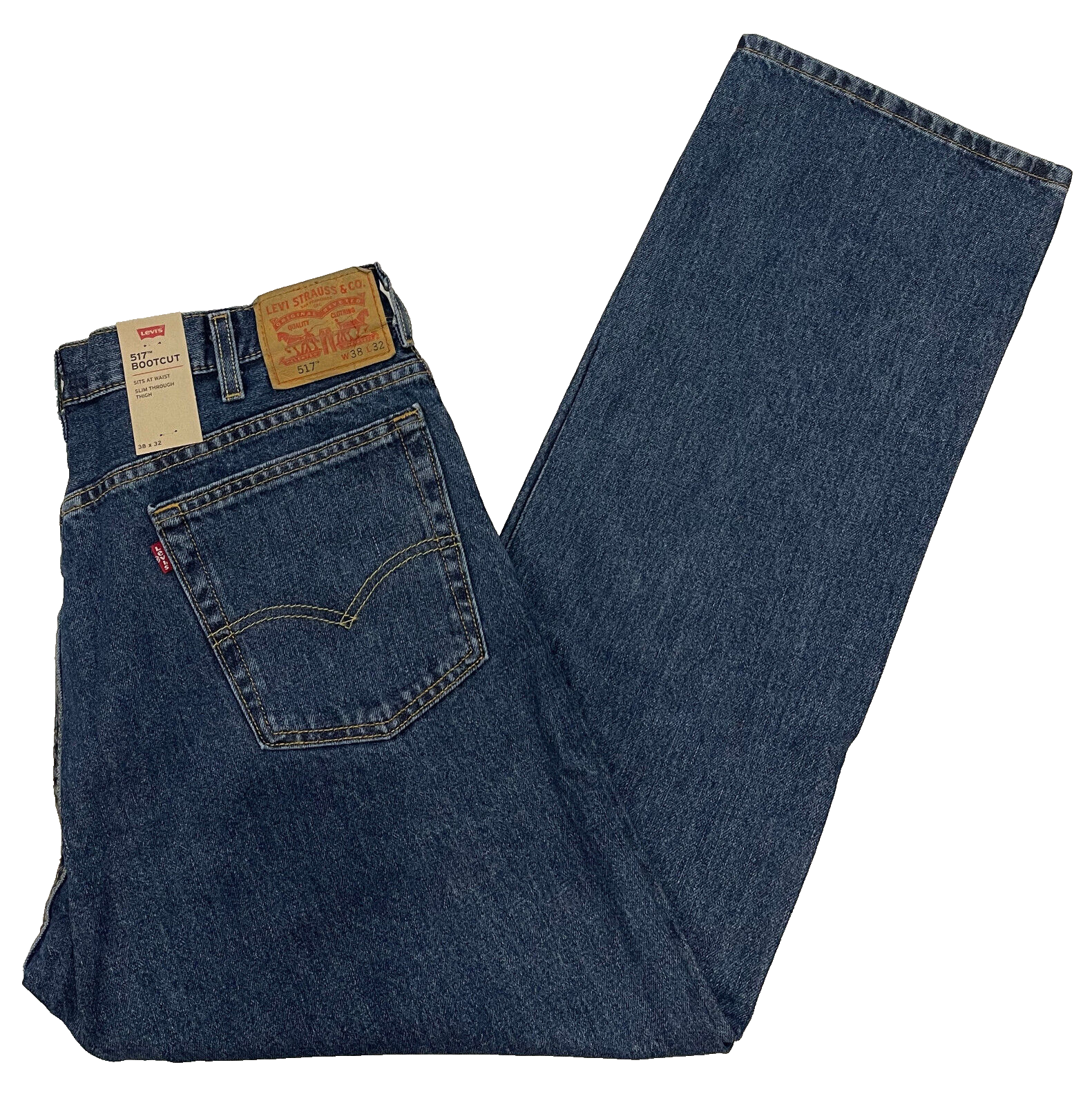 Levis 517 Bootcut Mens Jeans 38X32 Dark Blue Stonewash