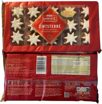 6x 175g Zimtsterne + Haselnüssen + Mandel Lambertz 50% Rabatt Statt 23,77€