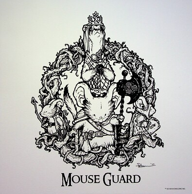 Mouse Guard The Black Axe 2018 David Petersen BW Cover Print BOOM STUDIOS 10x10