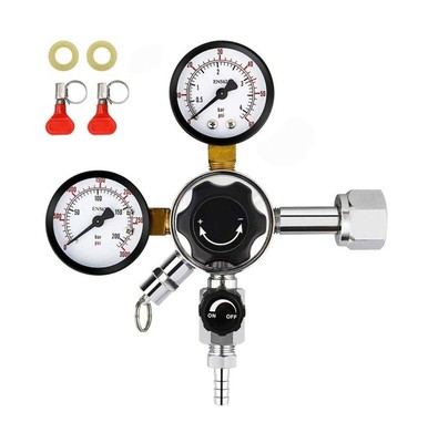 FERRODAY Dual Gauge CO2 Draft Beer Regulator Dual Stage Pressure Regulator CG...