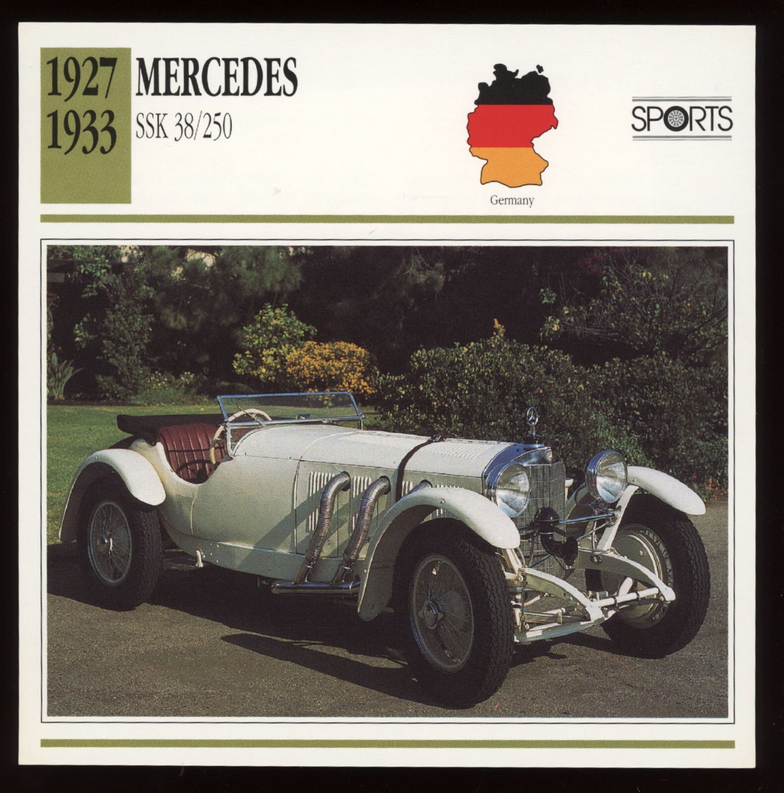 1927 - 1933 Mercedes SSK 38/250 Classic Cars Card | eBay 1927 - 1933 Mercedes SSK 38/250 Classic Cars Card | eBay