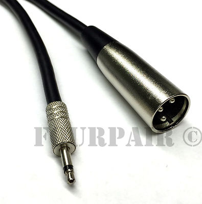 10ft XLR 3-Pin Male to 3.5mm 1/8'' Mono Plug Shielded Microphone Mic Audio Cable