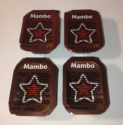 McDonald's Limited Edition Mambo Dipping Sauce Four (4) Packs FREE SHIPPING