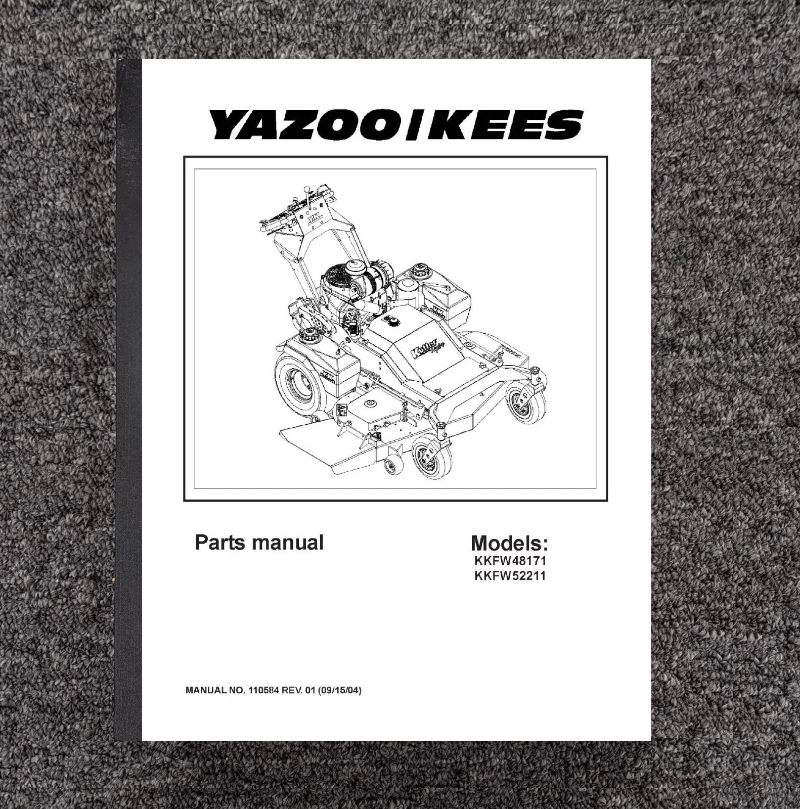 Service Parts Manual Fits Yazoo-Kees Zero Turn Mower