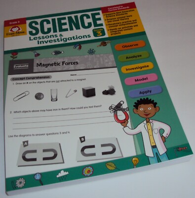 Evan-Moor Science Lessons & Investigations Grade 3 Workbook EMC 4313 Book NEW