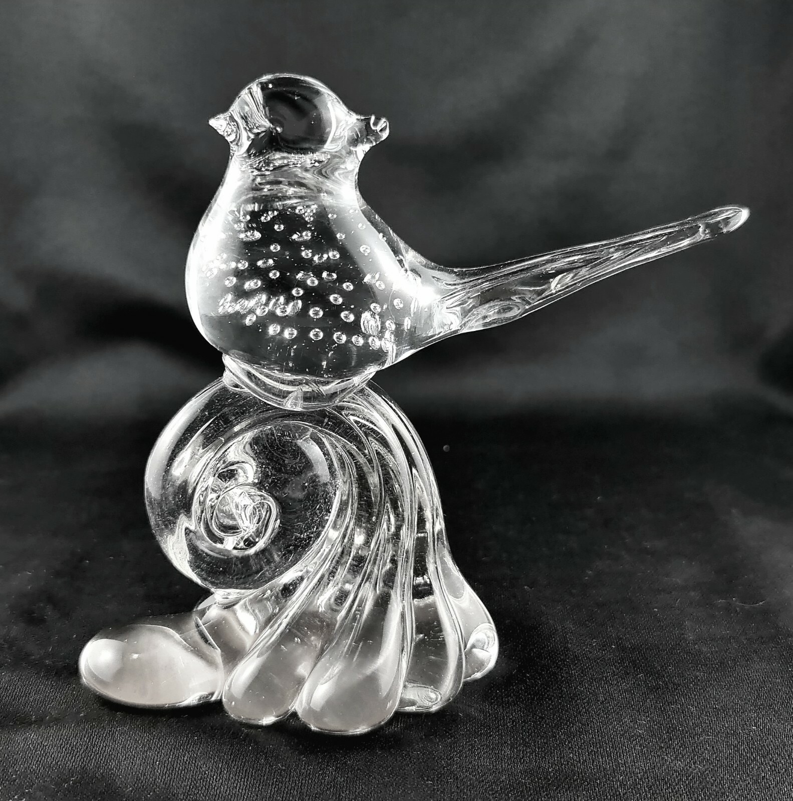 Vintage Murano Bird Figurine - Estate Vintage Murano Clear