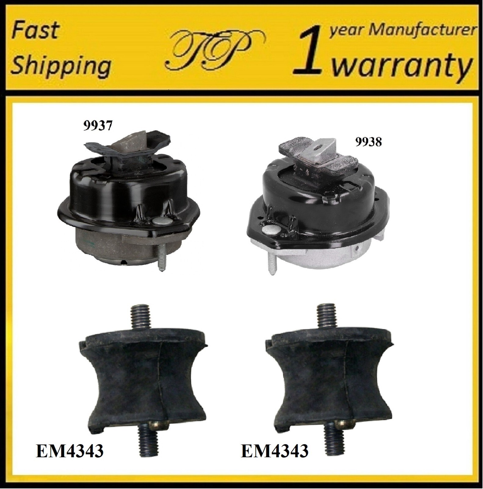 kmkm 4PCS Motor & Trans Mount For 2002-2005 BMW 745I, 745LI 4.4L