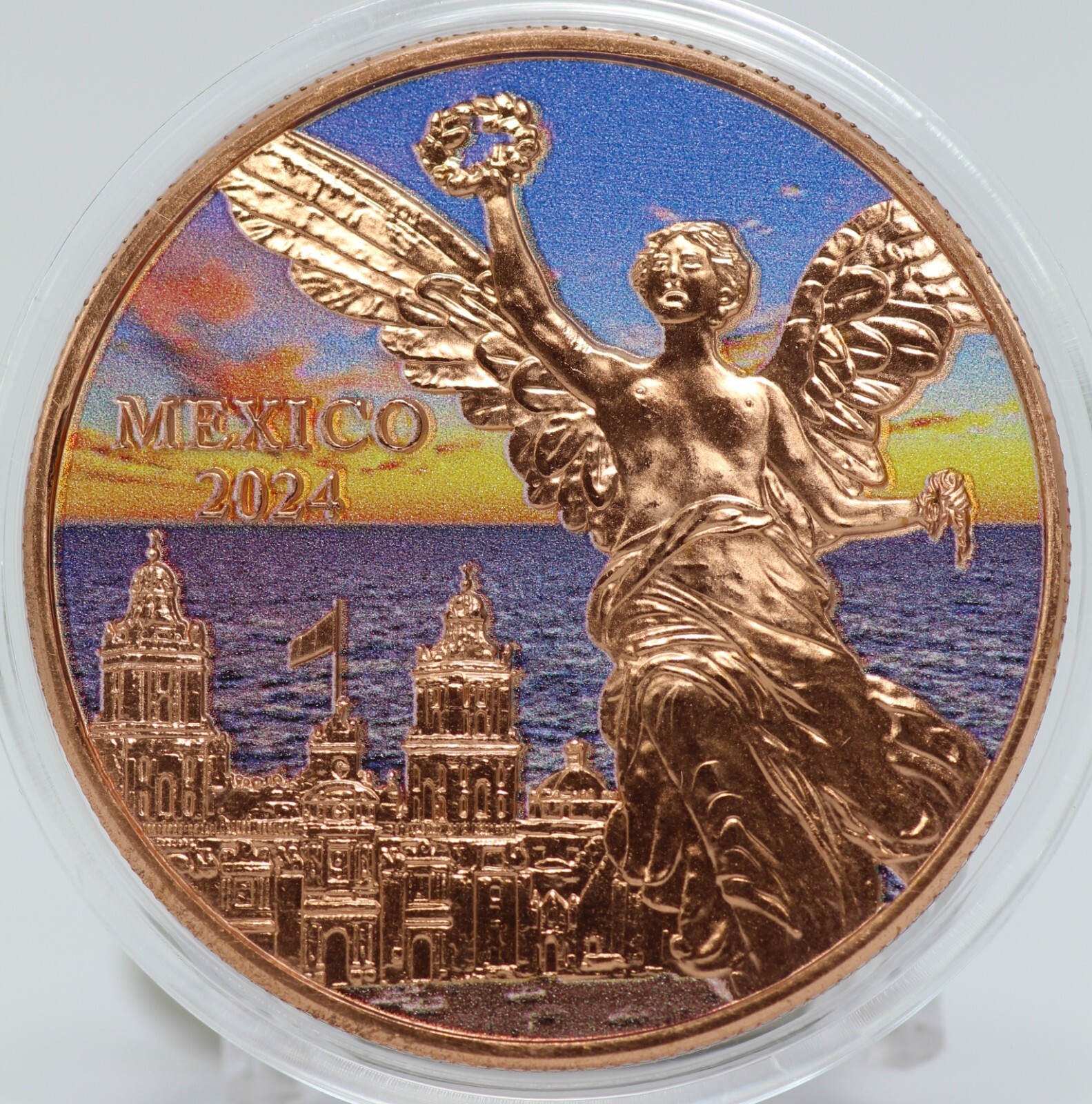 2024 Mexico Libertad Onza Mexican Flag 1 Oz 999 Copper Round