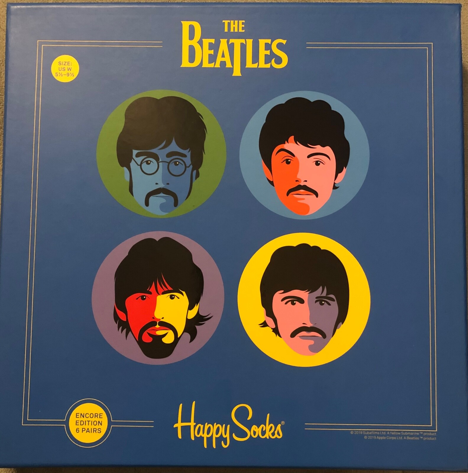 ビートルズ ソックス 6足セット BOX The Beatles Happy Socks Limited Edition 6 Pair Set New In
