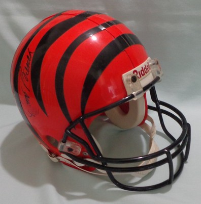 Johnny Bench MLB Mark McCumber PGA Cincinnati Reds Signed NFL Football Helmet