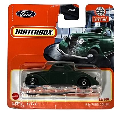 Matchbox Car 1936 Ford Coupe Green Toy Vehicle Collection Race Cars 1 64