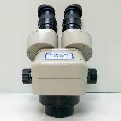 MEIJI TECHNO EMZ-5 Stereo Zoom Microscope SWF10X W/Eye Shields JAPAN #421
