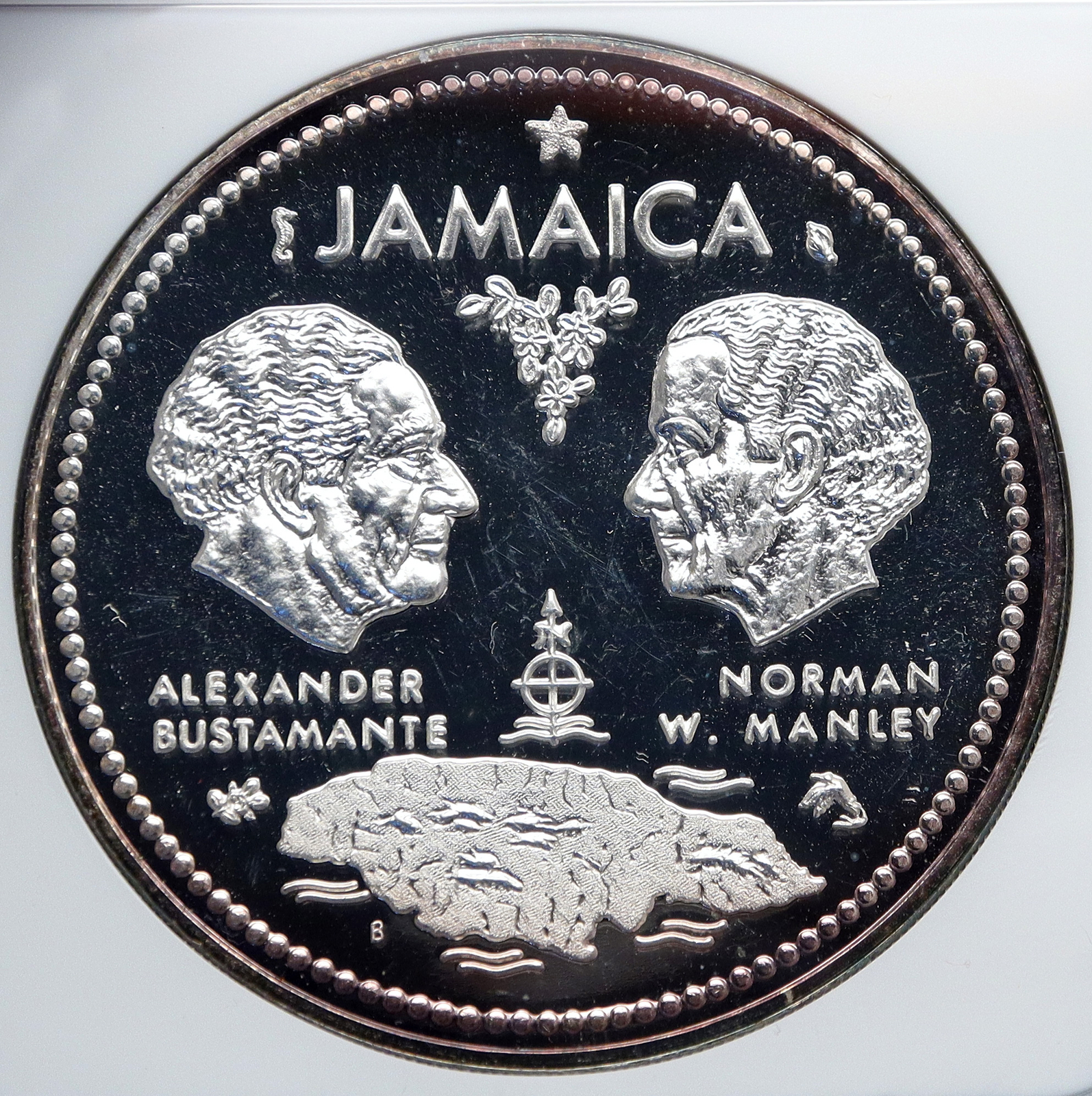 1972 JAMAICA 10th Independence Anniversary Old SILVER 10 Dollars