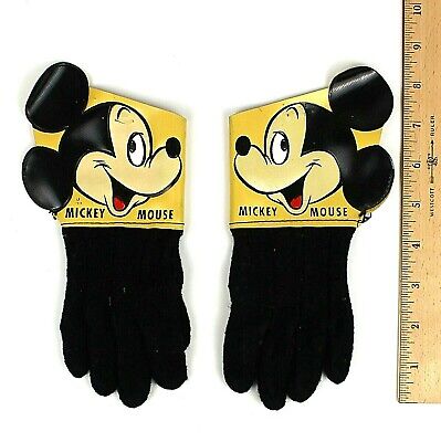 Disney vintage Childrens Gloves Mickey Mouse vinyl cuffs 1950s WDP Wells Lamont