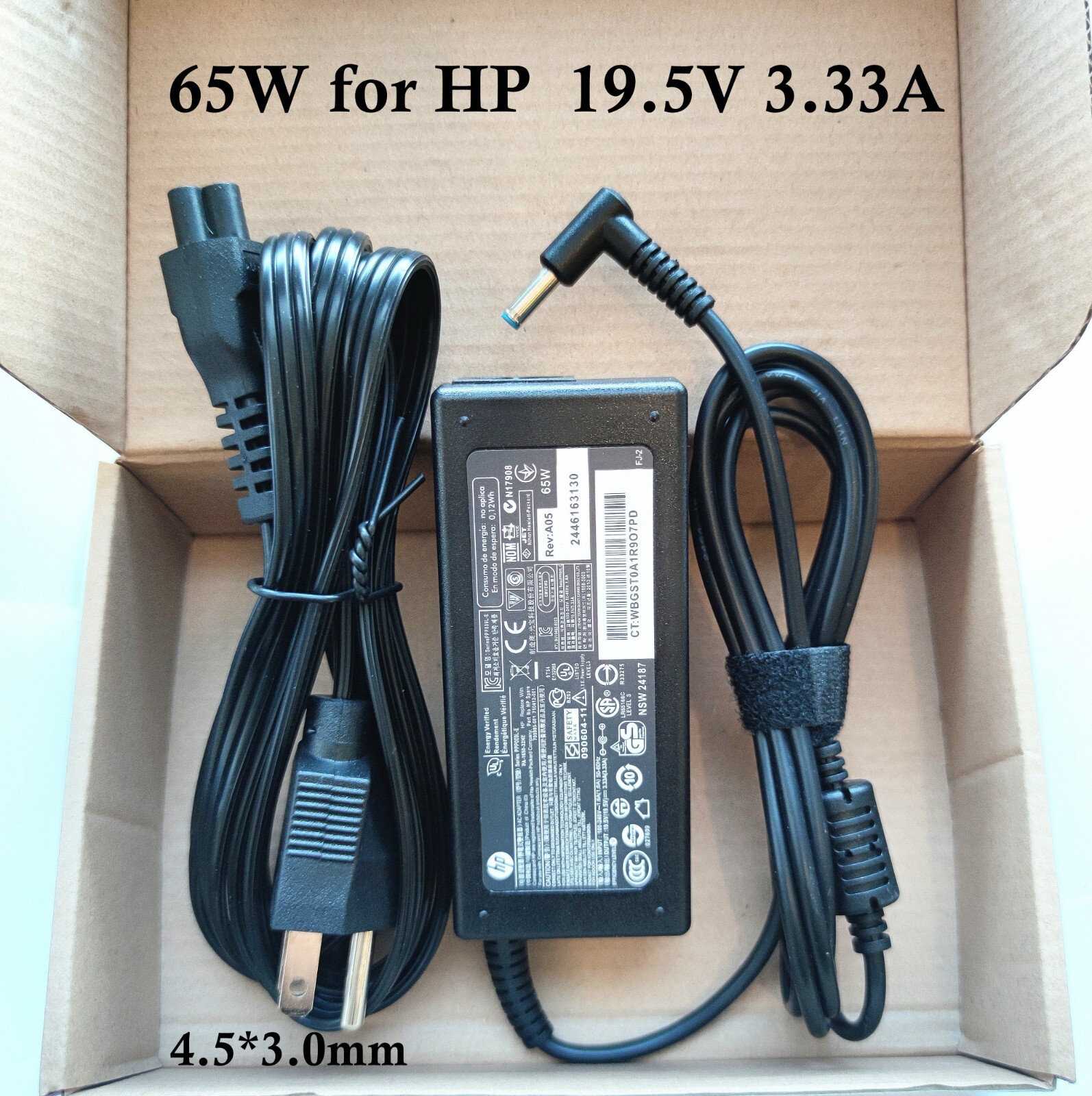 【310】 Genuine OEM 65W HP AC Adapter Charger blue tip 19.5V 3.33A
