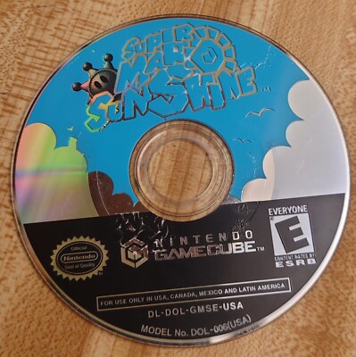 NOT WORKING VINTAGE NINTENDO GAMECUBE SUPER MARIO SUNSHINE DISC ONLY NR 2002