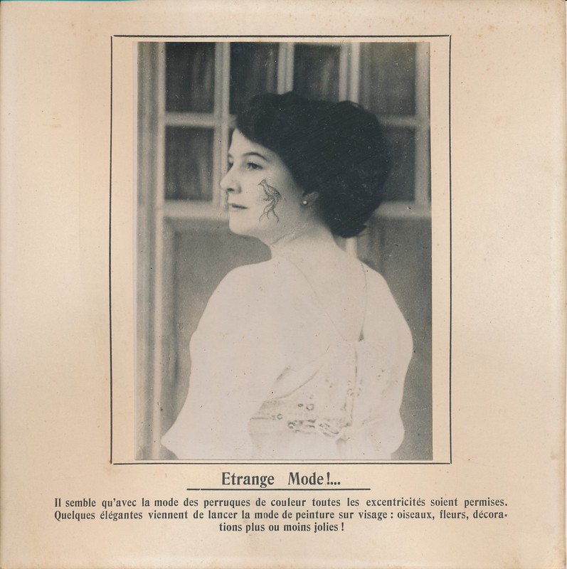 Photo Presse C. 1910 - Femme Mode Peinture Sur Visage Tatouage - 64