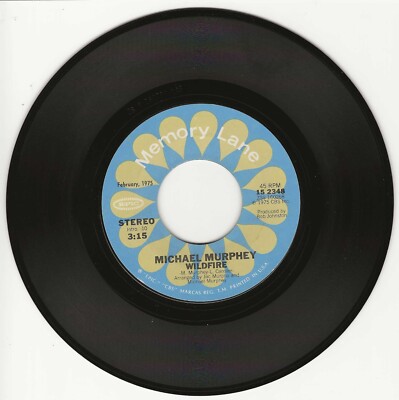 VG+  MICHAEL MURPHEY  'Wildfire/Mansion On The Hill' 45 rpm vinyl play graded