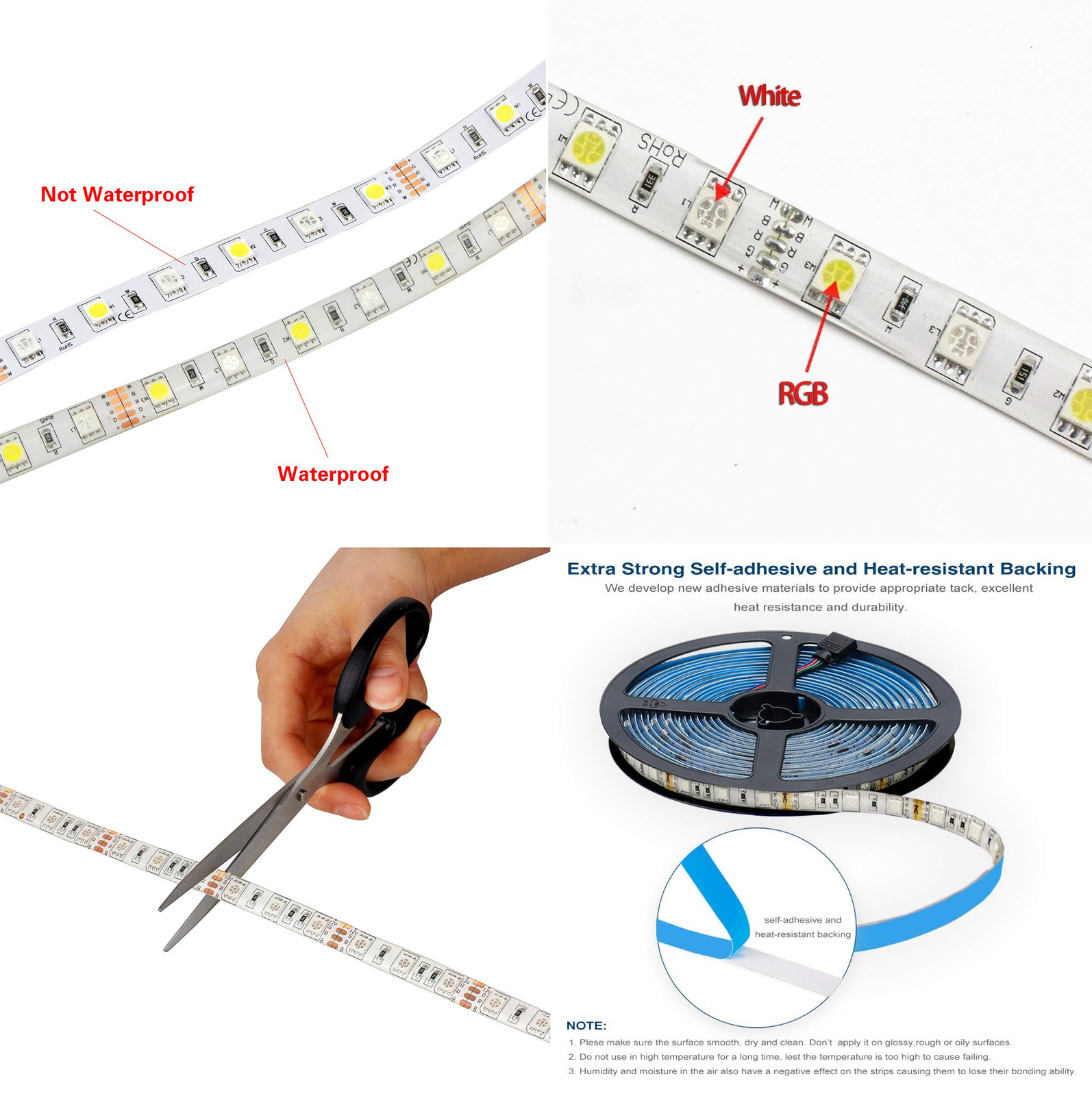 Bright 12V 5M 16.4ft 5050 RGB Waterproof SMD 300 LED Flexible Strip light