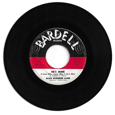 60's ROCK  45 ALICE WONDERLAND HE'S MINE ON BARDELL  STRONG VG ORIGINAL 
