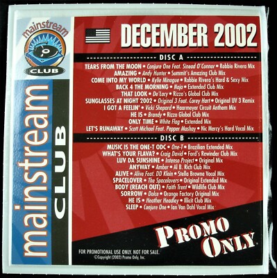 PROMO ONLY ''MAINSTREAM CLUB DECEMBER 2002'' DJ PROMO 2X CD COMPILATION *NEW*