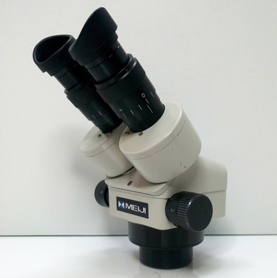 MEIJI TECHNO EMZ-5 Stereo Zoom Microscope SWF10X W/Eye Shields JAPAN #421