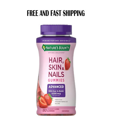 Nature s Bounty Advanced Hair, Skin and Nails Vitamin Gummies with Biotin, 180ct