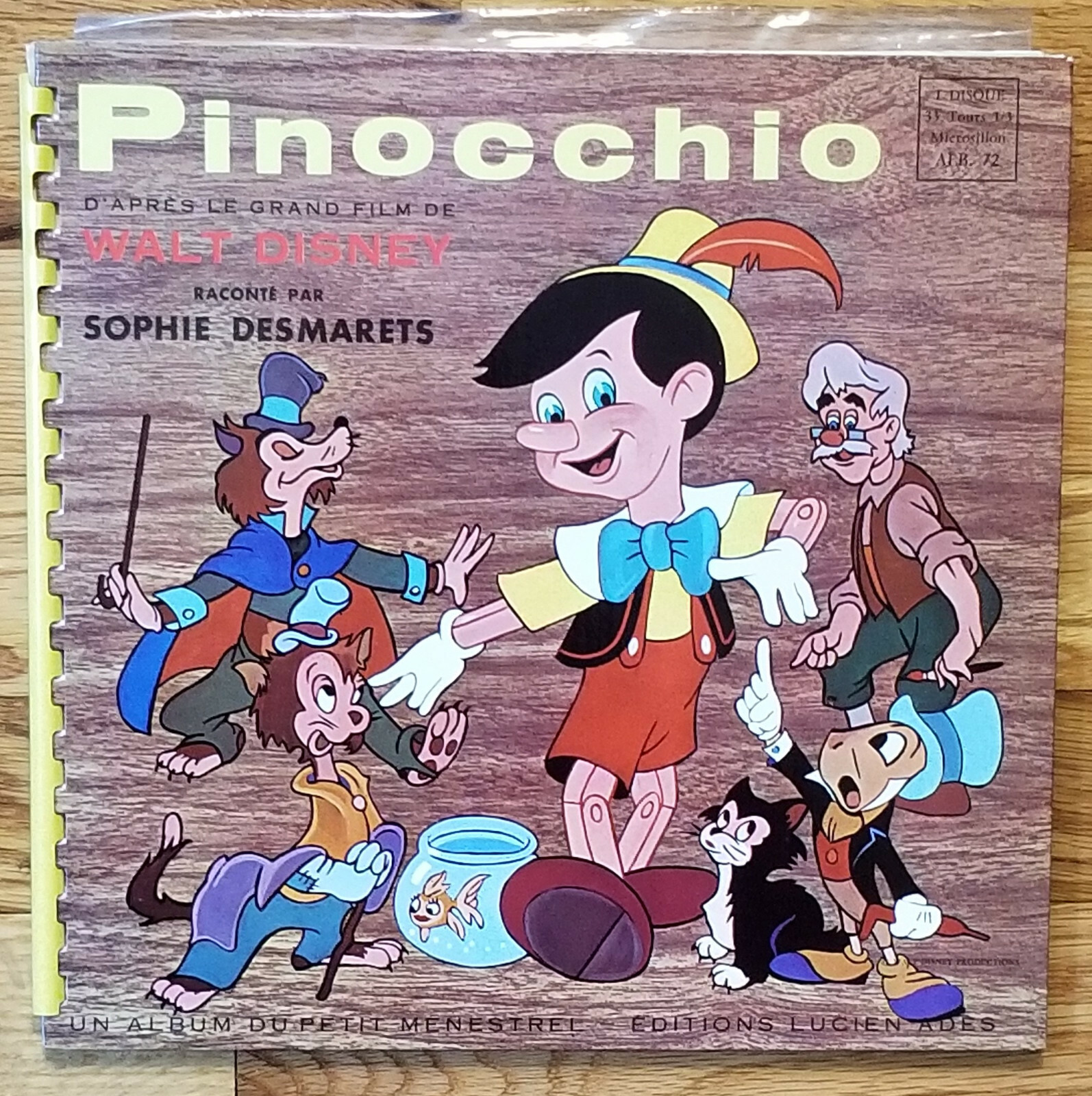 Walt Disney's Pinocchio French Edition Record Album