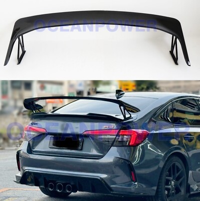 For 2022-2024 Honda Civic Sedan TR Style Rear Trunk Spoiler Wing Glossy Black