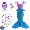Fishkidtail Little Girls Princess Mermaid Costume for Girls Dress Up with Accessory for Christmas Birthday Party Supplies