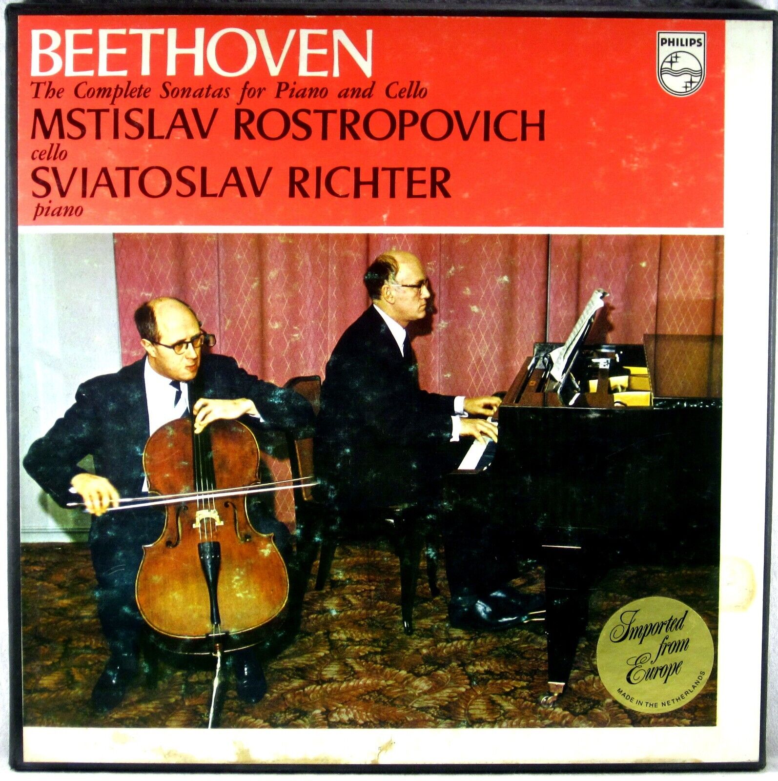 2 LP BOX PHILIPS Beethoven ROSTROPOVICH Cello Sonatas 2 LP BOX PHILIPS Beethoven ROSTROPOVICH Cello Sonatas