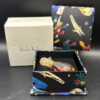 Vintage Nicole Miller Eau de Parfum Perfume in Silk Covered Jewelry Trinket Box